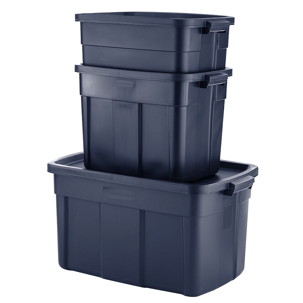 Rubbermaid Roughtote Storage Container, Dark Indigo, 40-Gal., Must Purchase  in Quantities of 8