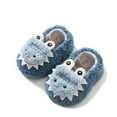 thumbnail image 2 of Gubotare Girls Boys Home Slippers Warm Dinosaur House Slippers for Toddler Winter Indoor shoes (Blue,5.5), 2 of 4