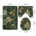 thumbnail image 3 of Dark Green Toilet Cover Set 3 Piece Emerald Tower Bathroom Mat Set Toilet Contour Rug Toilet Cover Flannel, 3 of 3