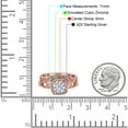 thumbnail image 4 of Rose Tone, Simulated Cubic Zirconia Size-5 Two Piece Art Deco Wedding Engagement Bridal Set Ring Band 925 Sterling Silver, 4 of 7