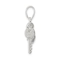 thumbnail image 2 of Auriga Fine Jewelry 925 Sterling Silver Heart with Key Charm Pendant (L- 24mm, W-15mm) for Women, 2 of 6
