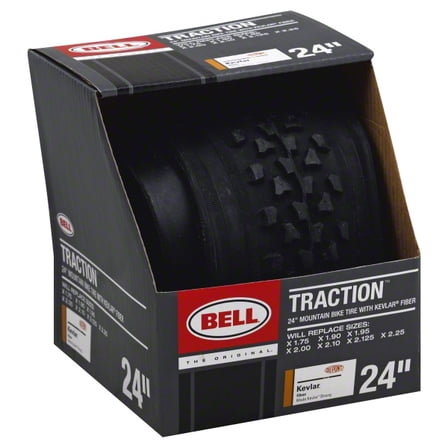 Bell Sports Traction Mountain Bike Tire with Kevlar, 24" x 1.75-2.125", Black