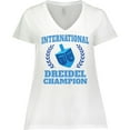 thumbnail image 3 of Inktastic Dreidel Champion Hanukkah with Blue Laurels Women's Plus Size V-Neck T-Shirt, 3 of 5