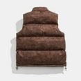 thumbnail image 3 of Dagegui Men's Lightweight Outdoor Vest Puffer Sleeveless Stand Collar Jackets Zip Up Warm Winter Coat with Pocket Coffee XL, 3 of 3