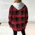 thumbnail image 4 of LIaqionyy Plaid Jacket for Womens Casual Button down Long Sleeve Shacket Fleece Lined Warm Jackets Clothes, 4 of 6