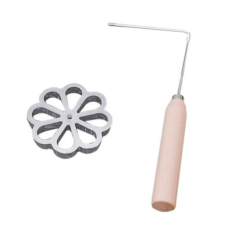 

2Pcs Anti-scalding Handle Rosette Mold Rust-resistant Anti-wear Metal Frying Timbale Mold Kitchen Tools