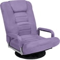 thumbnail image 1 of Songqin Swivel Gaming Chair 360 Degree Multipurpose Floor Chair Rocker for TV, Reading, Playing Video Games w/Lumbar Support, Armrest Handles, Adjustable Foldable Backrest - Light Purple, 1 of 16