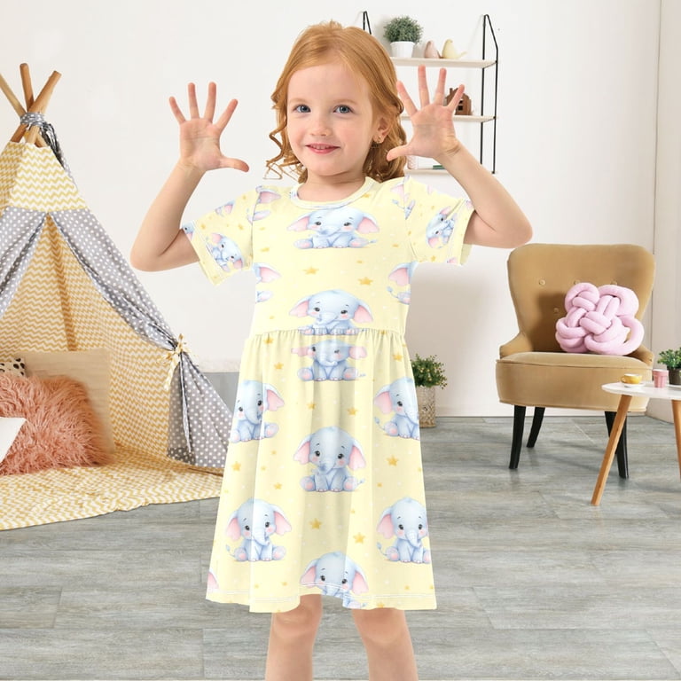 blue elephant dress AMBAR BLUE WHITE ELEPHANT DRESS