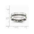 thumbnail image 7 of White Stainless Steel Ring Band Wedding Diamond Round Black, 7 of 7