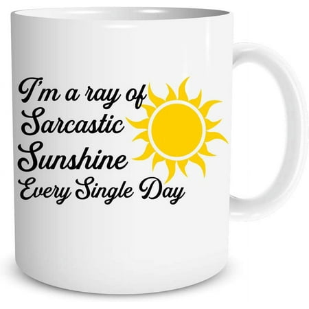 

I m a Ray of Sarcastic Sunshine Everyday 11oz Funny Coffee Mug Sarcastic Novelty Cup Joke For Men Women Office Work Adult Humor Employee Boss Coworkers