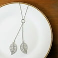 thumbnail image 6 of Double Leaf Silver Colored Necklace by Lifebeats, 6 of 7