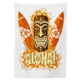thumbnail image 3 of Ambesonne Tiki Bar Tablecloth Rectangular Table Cover, Hibiscus Flora, 52"x70", Orange Brown Pale Yellow, 3 of 4