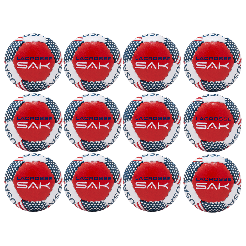 Less Bounce & Minimal Rebounds. Lax Sak 12 Pack American Flag Lacrosse Training Balls Great for Indoor & Outdoor Practice Same Weight & Size as a Regulation Lacrosse Ball