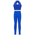 thumbnail image 2 of TTAO Girls 2 Piece Dance Outfits Sequins Crop Top with Leggings Pants Set for Gymnastics Practice Activewear Royal Blue 16, 2 of 4