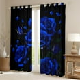 thumbnail image 2 of Manfei Fashion Blue Rose Black Out Curtains for Adult, Flower Floral Curtains Pack of 2 (42x63 Each), Romantic Anniversary Bedroom Curtains, Window Curtains Bedroom Decor, 2 of 6
