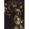 thumbnail image 2 of Procaccini, Giulio Cesare 11x14 White Modern Wood Framed Museum Art Print Titled - The Lowering of the Cross with Sts Mary Magdalene, Augustine, Jerome and Angels, 2 of 4