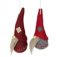 thumbnail image 2 of NORTHLIGHT 2ct Santa Gnomes Christmas Ornament Set 4.75" - Gray/Burgundy Red, 2 of 5