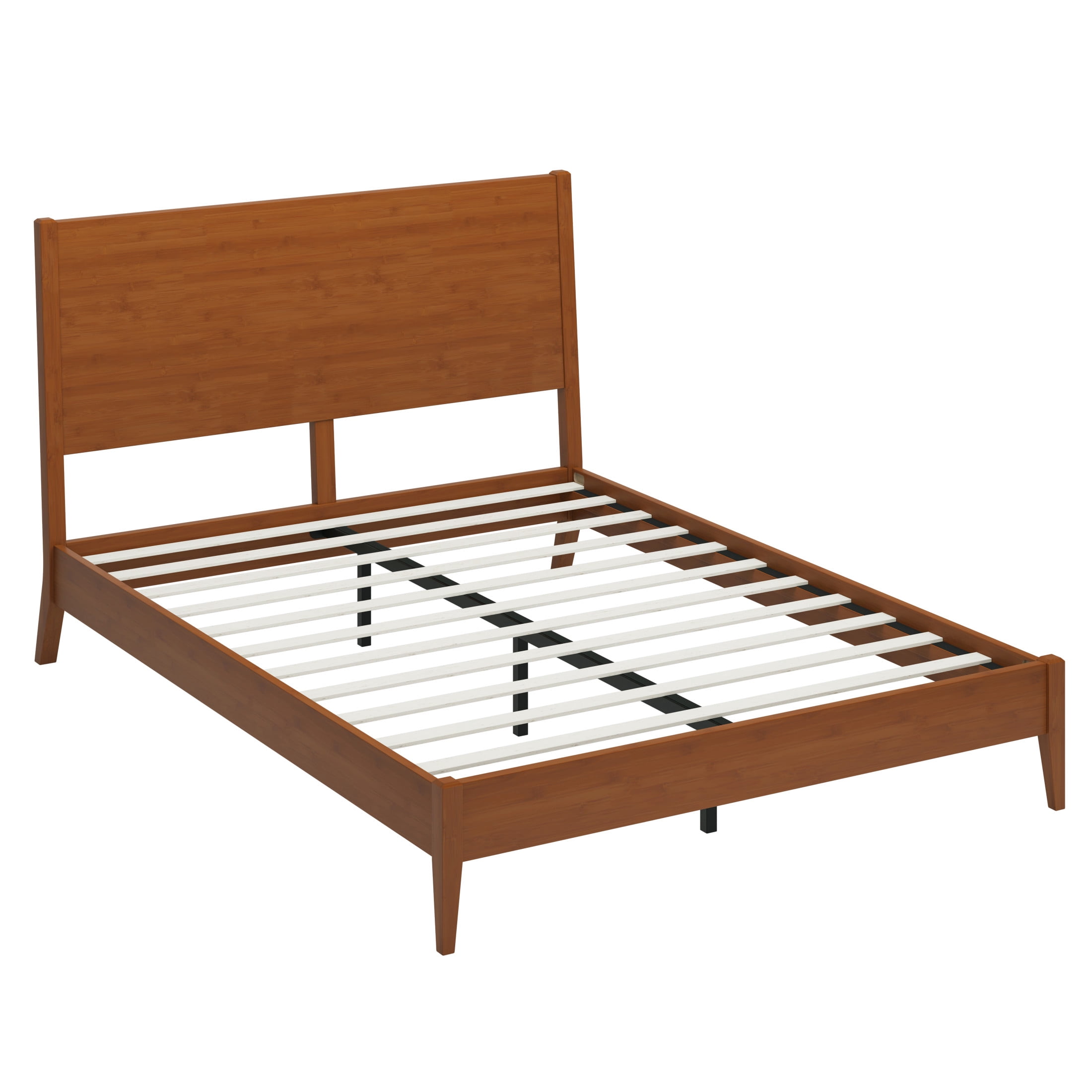 Christopher Knight Home Mid-Century Modern Solid Bamboo Wood Platform Bed, Queen Size, Walnut