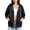 New Black, variant on Women's Zip Up Hoodies Lightweight Soft Casual 3/4 Sleeve Full Zip Sweatshirt Jacket with Pockets
