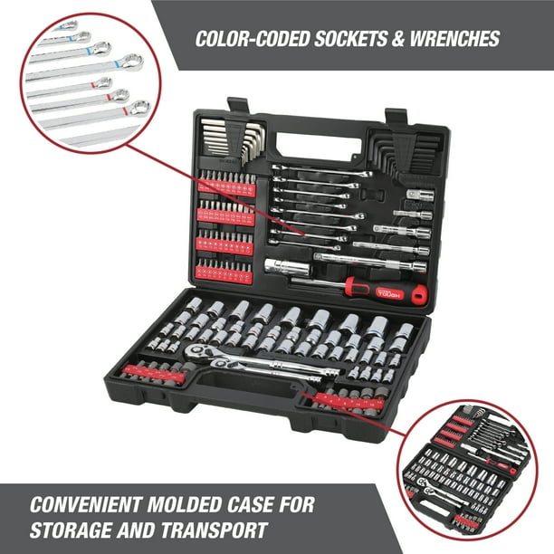 Hyper Tough 144-Piece 1/4, 3/8 and 1/2-inch Drive Mechanics Tool