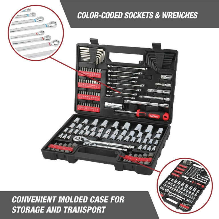 Hyper Tough 144-Piece 1/4, 3/8 and 1/2-inch Drive Mechanics Tool