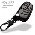 thumbnail image 4 of Dobrev 4 Button Genuine Leather Case Protector Key Fob Smart Car Remote Holder for Dodge Ram Durango Challenger Jeep Trailhawk Grand Cherokee Smart Key (Black Leather), 4 of 7