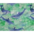 thumbnail image 5 of oneOone Polyester Lycra Green Fabric Whale Craft Projects Decor Fabric Printed By The Yard 56 Inch Wide, 5 of 5