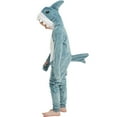 thumbnail image 3 of SWEETXIN Kids Shark One-Piece Pajamas Halloween Snug Plush Costume Sleepwear Christmas Gifts for Girls Boys 12Years, 3 of 7