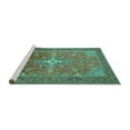 thumbnail image 2 of Ahgly Company Machine Washable Indoor Rectangle Persian Turquoise Blue Traditional Area Rugs, 2' x 5', 2 of 4