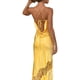 thumbnail image 5 of VISgogo Vestido largo para mujer, correa de espagueti, sin mangas, de encaje, transparente, color sólido, vestidos divididos VISgogo  moda, 5 of 6