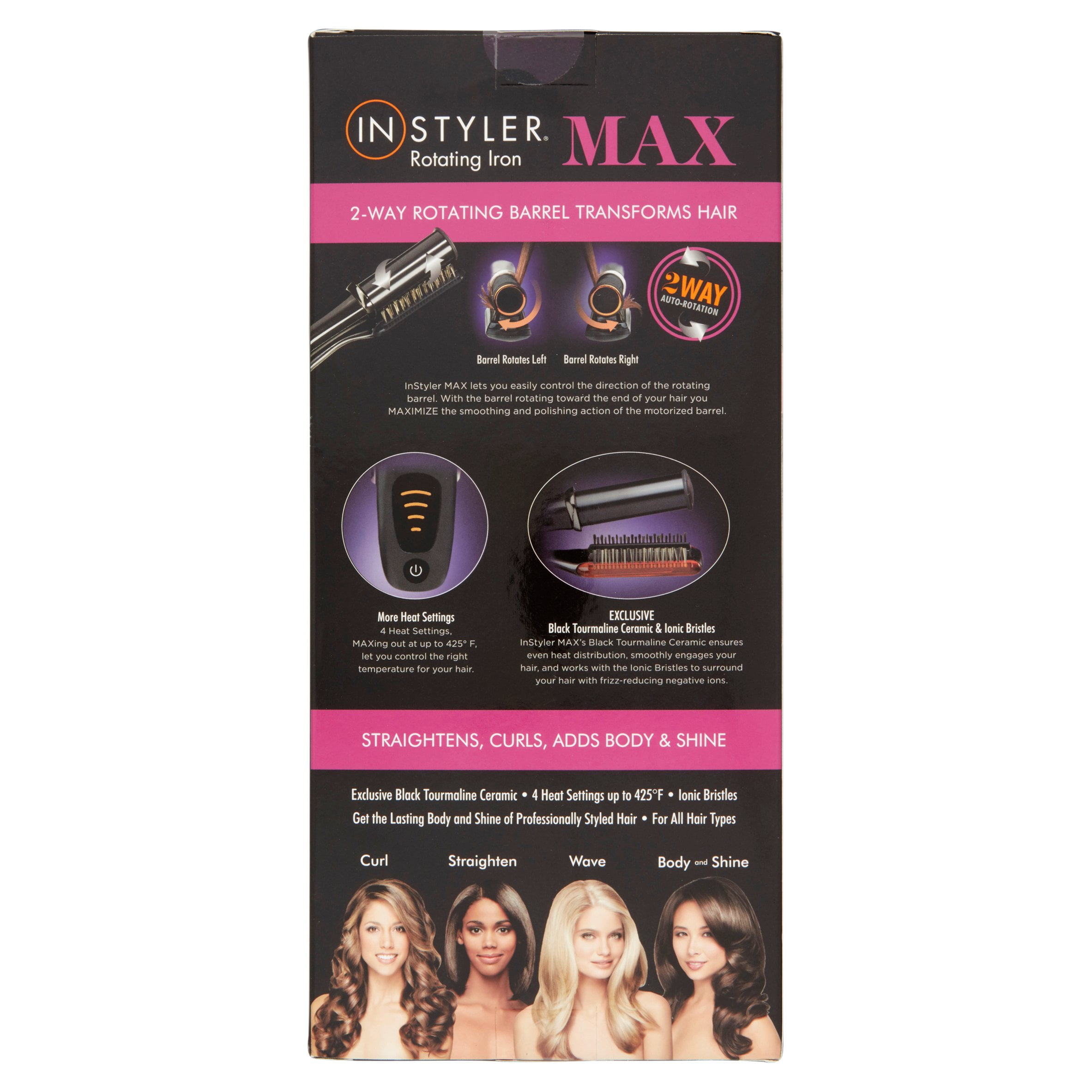 Instyler Max 1 25 Rotating Iron Hair Styler Pink