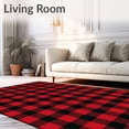 thumbnail image 2 of ODIKA 6'x9' Machine Washable Non-Slip Area Rug, Heritage Lumberjack Textile Seasonal Entrance Display High Traffic Rug with Pad, Red, 617169, 2 of 8
