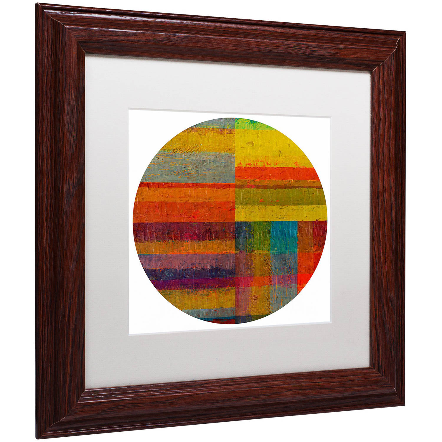 Trademark Fine Art "Round 4.0" Canvas Art by Michelle Calkins, White Matte, Wood Frame