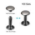 thumbnail image 3 of 100 Sets Leather Rivets 8mm Double Cap Rivets 12mm Height Studs Gun-black, 3 of 6