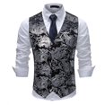 thumbnail image 1 of Men's Paisley Floral Jacquard Wedding Party Formal Vest, 1 of 5