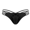 thumbnail image 4 of Ortofally Women Strappy Bikini Thong Swim Bottoms Brief Underwear Size L (Black), 4 of 10