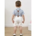 thumbnail image 5 of Toddler Boys Formal Outfits Suits Baby Party Plaid Clothes Set Shorts Suspender Pants 12 Months-5T, 5 of 9