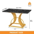 thumbnail image 6 of Craftian 47" Dining Table for 4 People, Modren Kitchen Table with Metal Leg , Rectangular Dinner Table for Dining Room, Kitchen,Black, 6 of 8