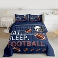 thumbnail image 2 of Castle Fairy Eat Sleep Football Twin Comforter Sets for Kids Teens,Sport Rugby Bedding Set, 2 of 8