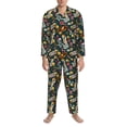 thumbnail image 3 of Balery Vintage Casino Chips Pijama para Hombre de Dos Piezas con Manga Larga, Conjunto de Dormir y Descanso Suave con Bolsillos-Medium, 3 of 7
