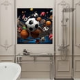 thumbnail image 4 of Wall Art Prints, Sports Framed Canvas Prints for Bedroom Living Room Bathroom Office, Football Basketball Baseball Ball Games Gallery Wrap Wall Art Poster for Gifts Home Decor 8"x8", 4 of 9