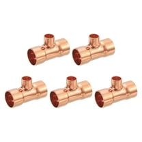 3/4-inch x 3/8-inch x 3/4-inch Copper Reducing Tee Copper Pressure Pipe Fitting Connector 5Pack