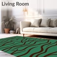 thumbnail image 2 of ODIKA 8'x10' Machine Washable Non-Slip Area Rug, Wild Wilderness Luxury Faux Fur Contemporary Touch Elegant High Traffic Rug, Green, 683667, 2 of 7