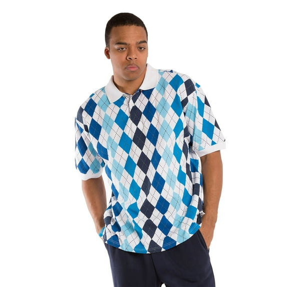 Vibes Men's Pique 2 Button Placket Printed Polo Shirts Relax Fit