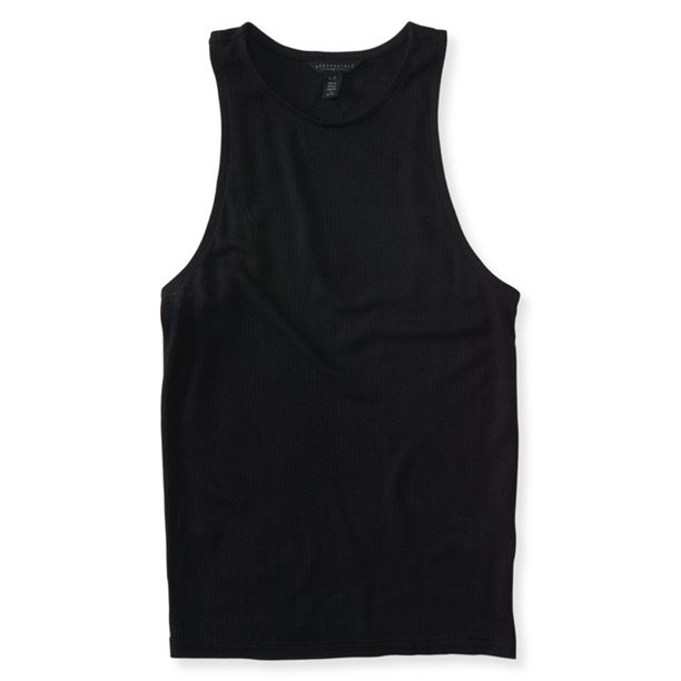 Camiseta sin mangas acanalada Aeropostale para mujer, negra, pequeña