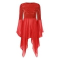 thumbnail image 1 of vastwit Costume de Danse pour Femmes Superposition Tunique Paillettes Culte Lyrique Robe de Danse Paillettes_Rouge G, 1 of 7
