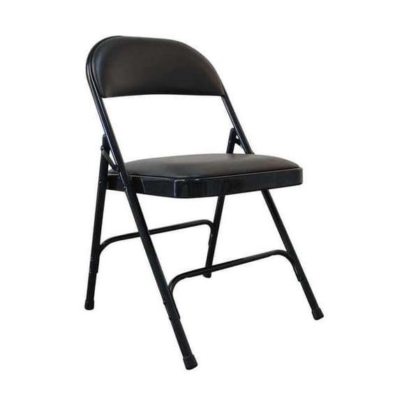 Manufacturer Varies Padded Folding Chair,Vinyl,Black,300 lb. 13V425