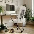 thumbnail image 3 of FKELYI Grey Cat Print Office Chair Cover Anti-Dust Swivel Chair Slipcover Washable Computer Chair Protector for Gaming Chair Armchair Home Office Decoration, Small, 3 of 6
