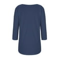 thumbnail image 3 of aidice 3/4 Length Sleeve Womens Tops Casual Round Neck Shirts Comfy Fitting Solid Color Tee Shirts, 3 of 4