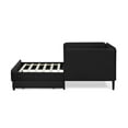 thumbnail image 2 of Resenkos Twin Size Upholstered Platform Bed Frame, 2 Storage Drawers, Adjustable Velvet Sofa Bed, Velvet+Plywood, Black, 2 of 17